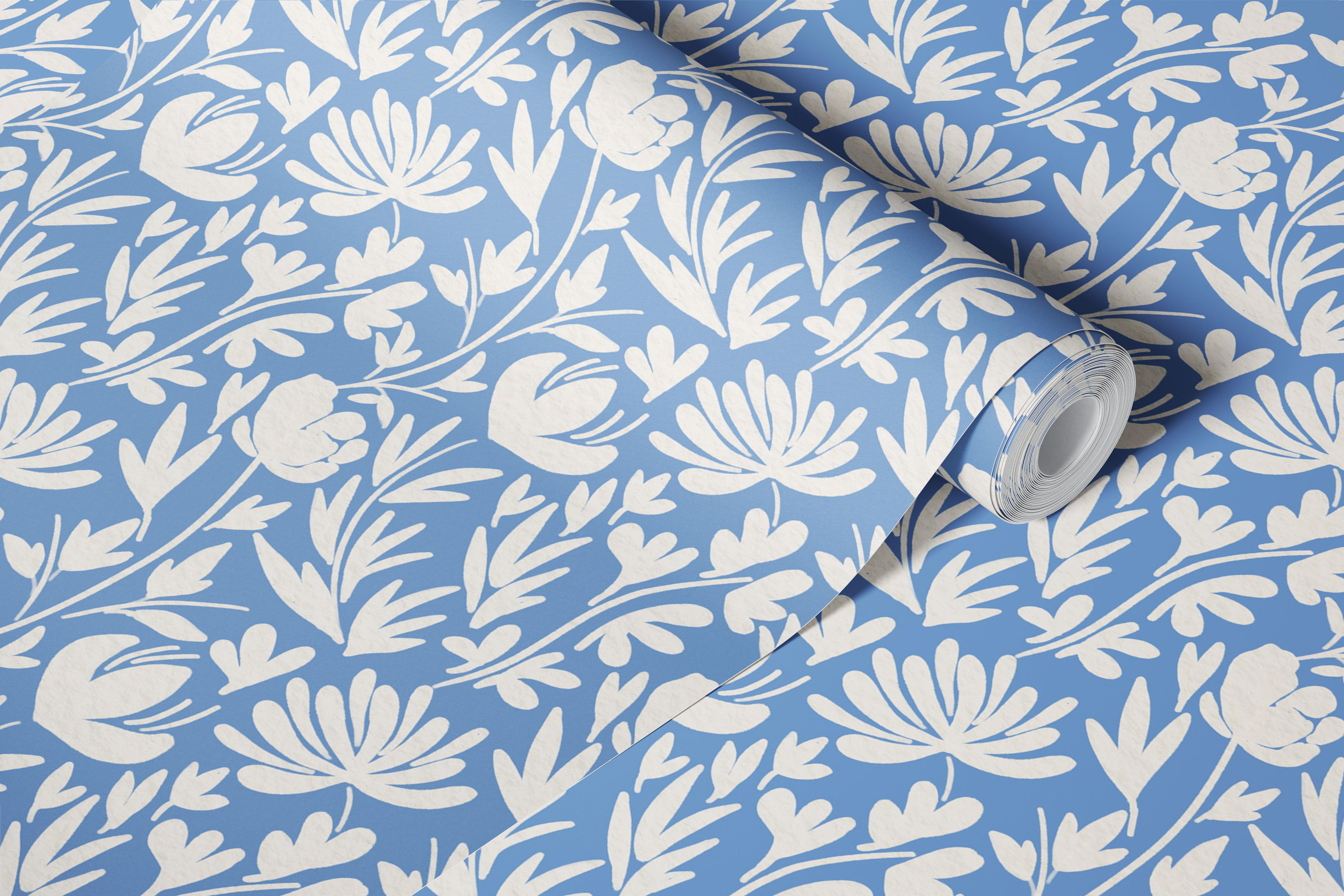 Floral Fork - Sky Bloom wallpaper in a room
