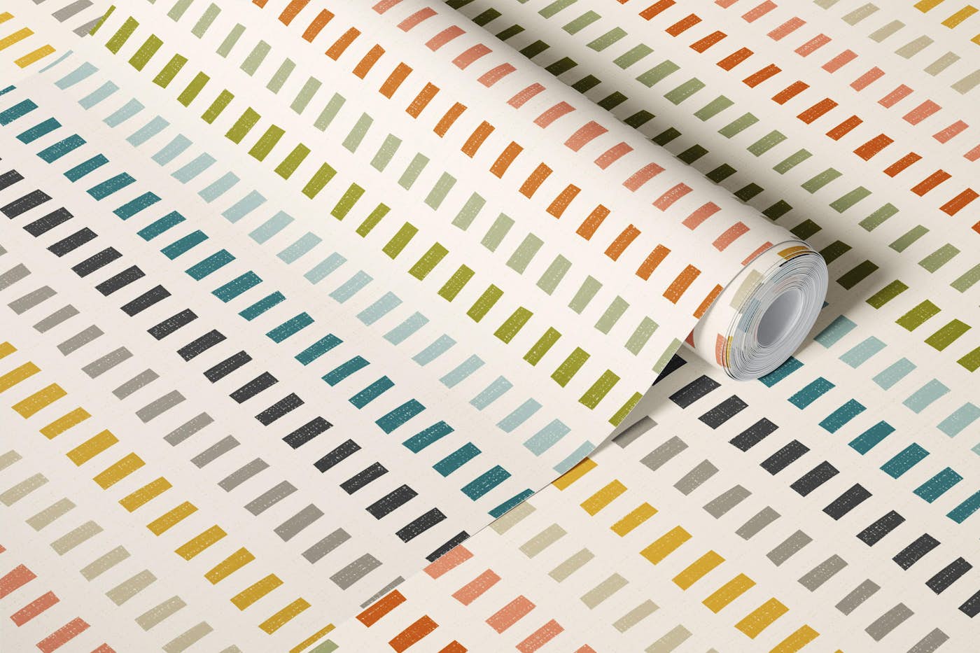 bauhaus little stripes - multicolor wallpaper roll