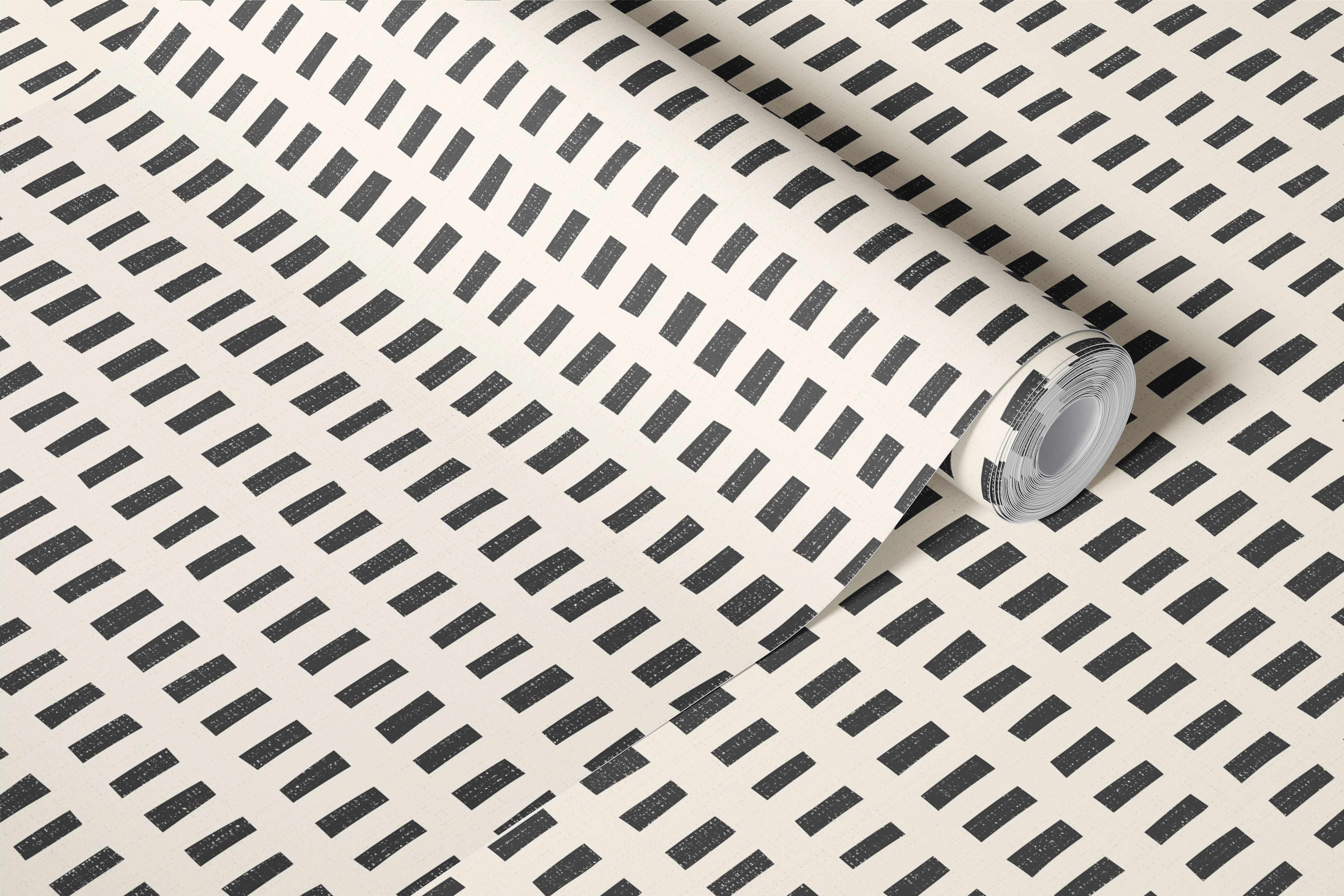 Black and white geometric stripe pattern wallpaper