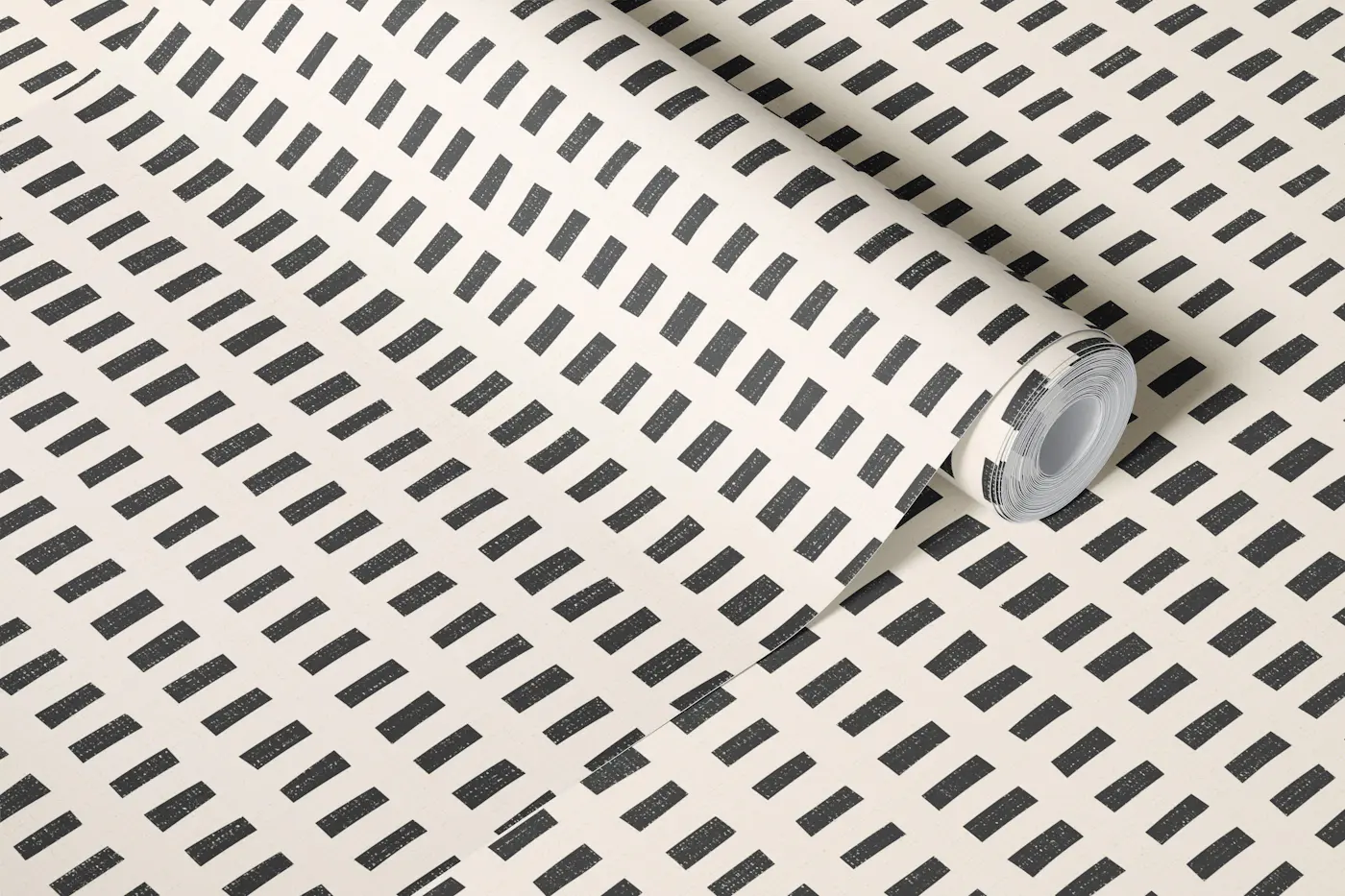 bauhaus little stripes - black wallpaper roll
