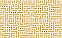 bauhaus geometric maze - mustard yellow brown wallpaper