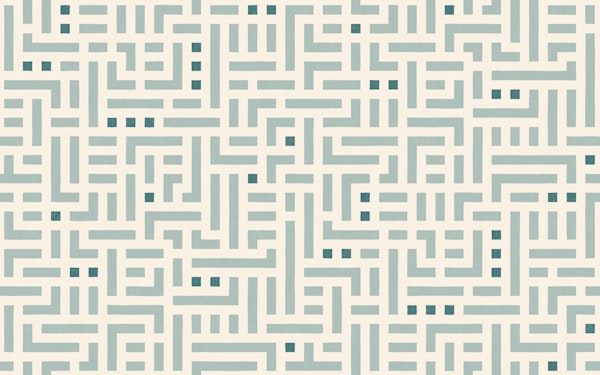 bauhaus geometric maze - mint blue teal