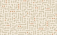 bauhaus geometric maze - beige rust wallpaper