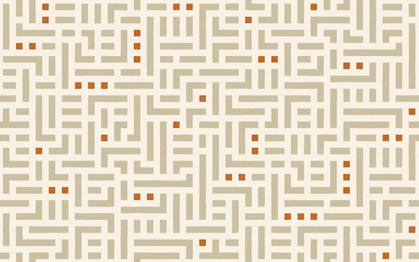 bauhaus geometric maze - beige rust