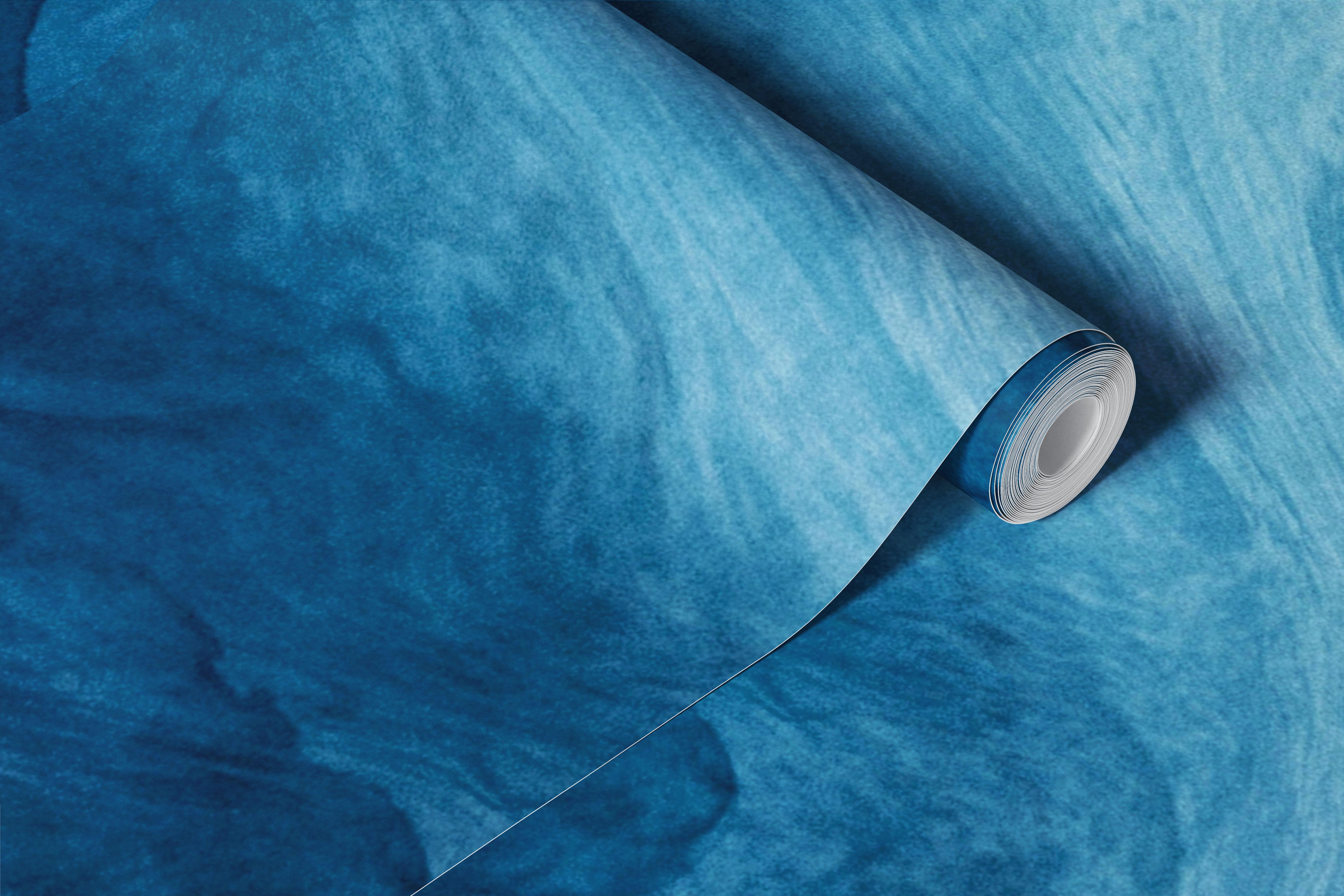 Serene Blue Texture Art wallpaper in a room