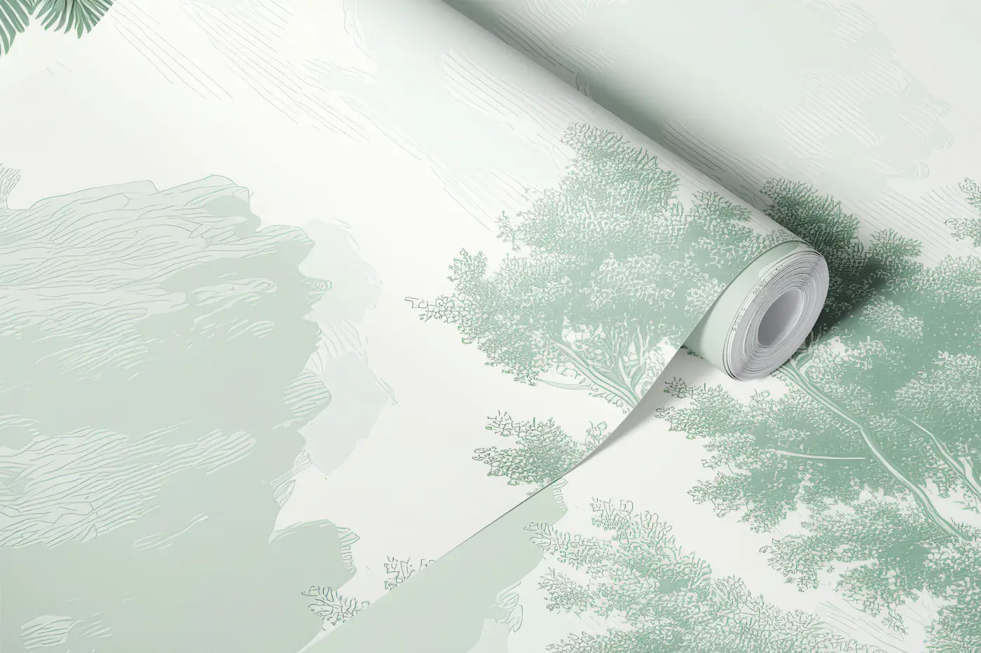 Verdant Jungle View - Vintage Style wallpaper roll