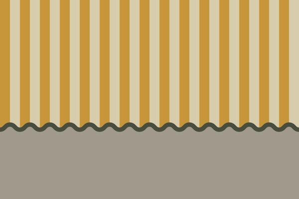 Stripes & Scallop Color Block – Yellow & Gray