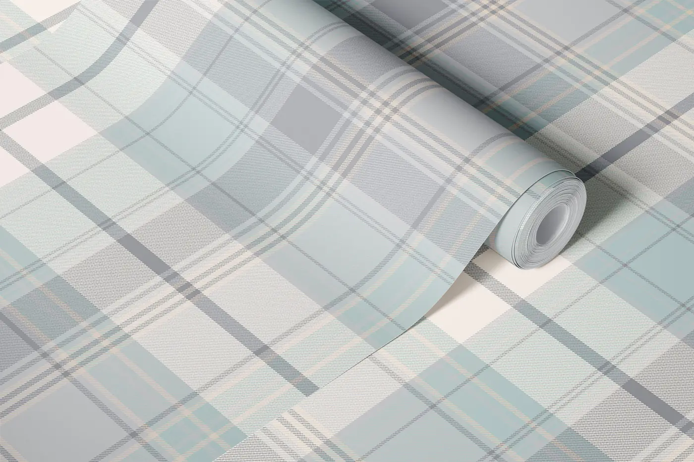 Serene Heritage check soft neutrals wallpaper roll