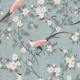 Timeless chinoiserie ornamental birds blue