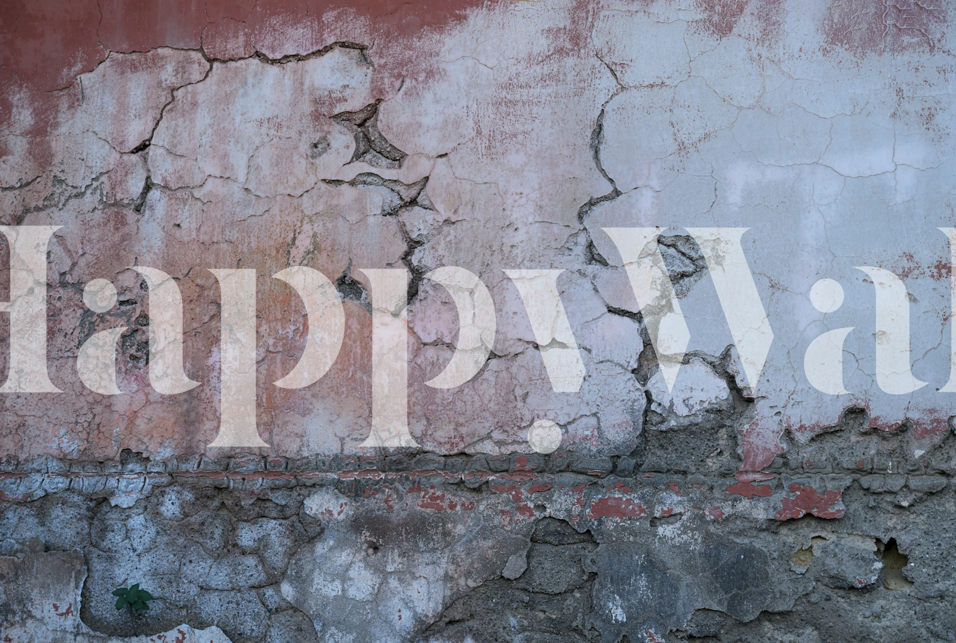 Rustic stone wall wallpaper en configuración de habitación