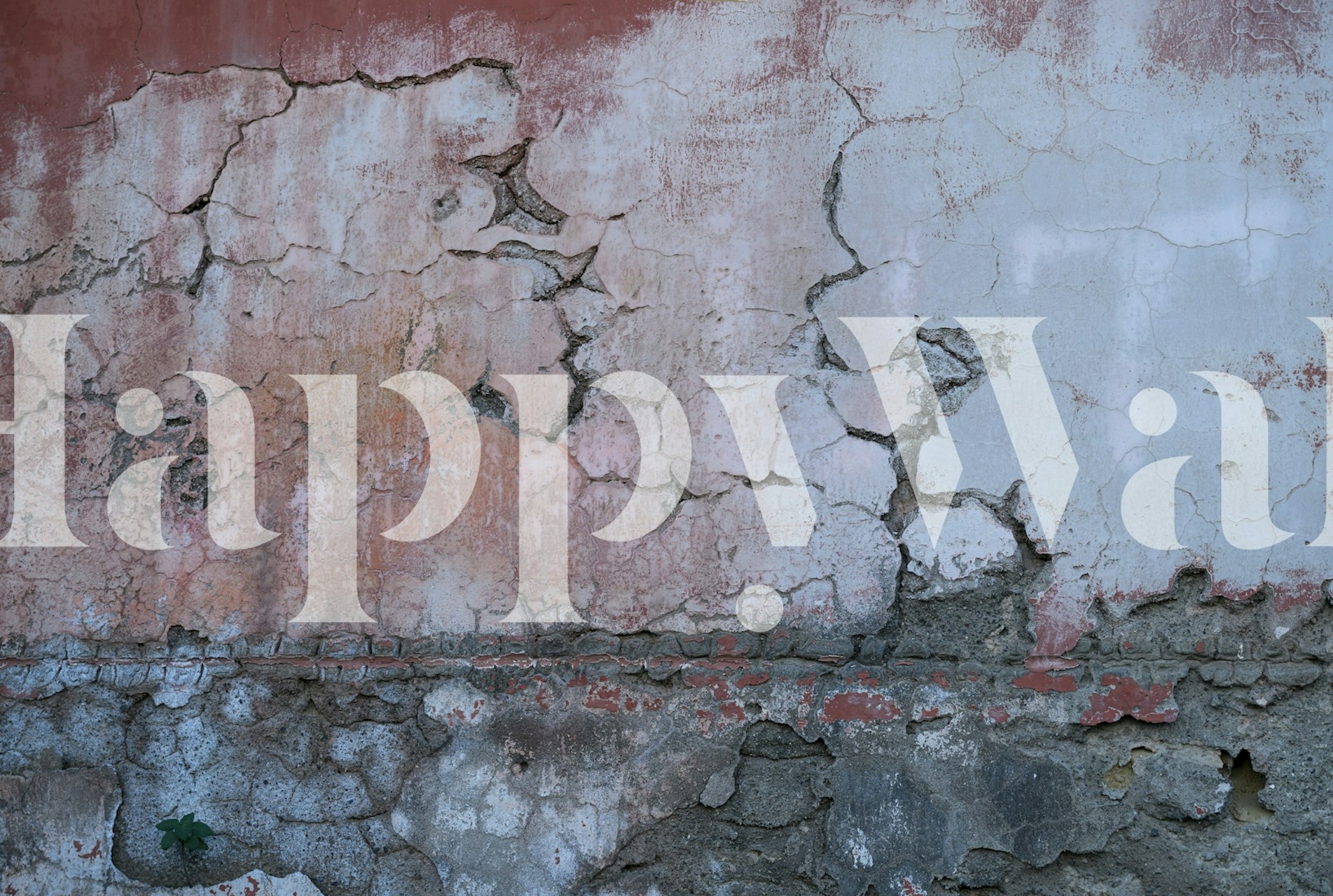 Rustic stone wall with pink and gray hues wallpaper