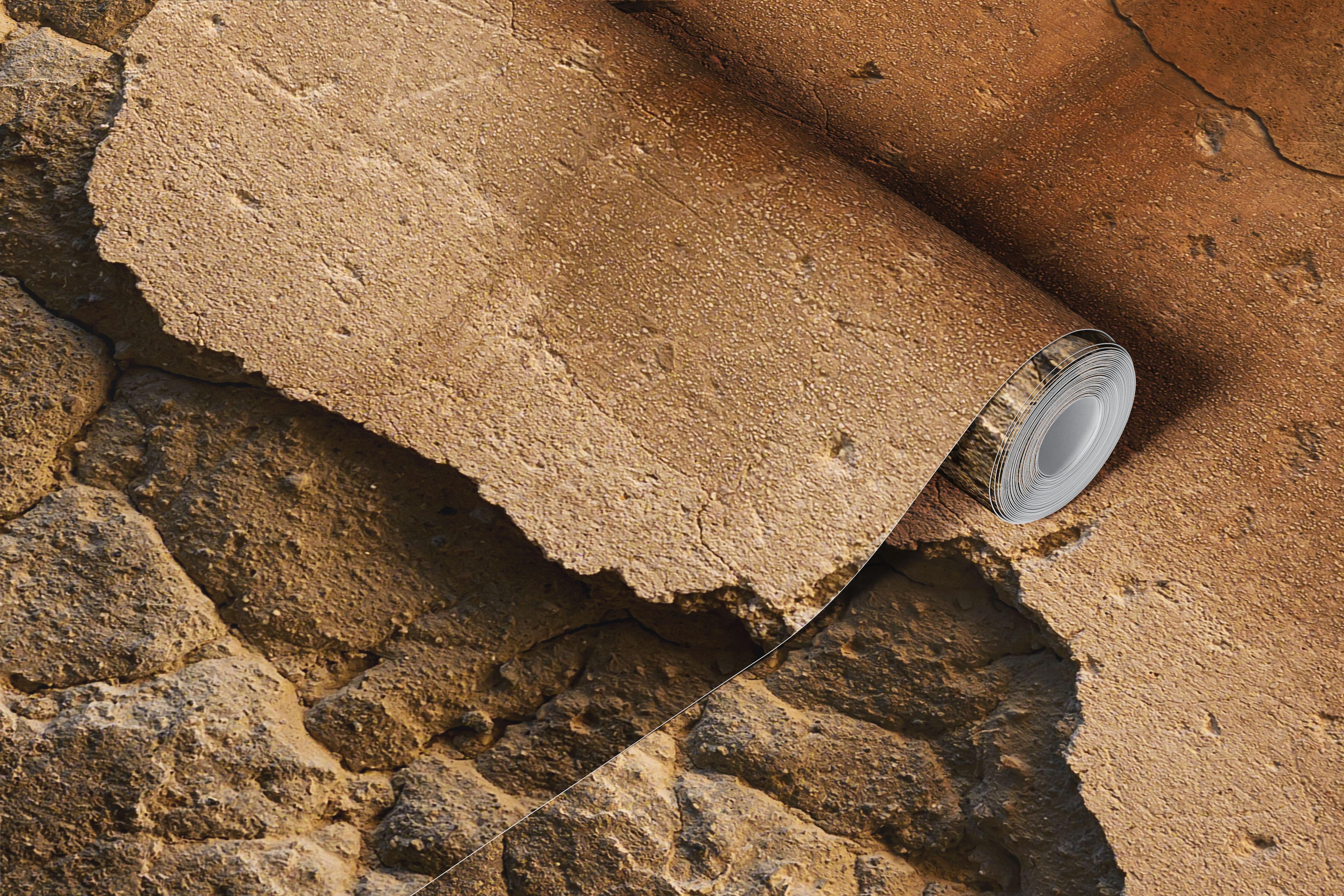 Rustic Stone Wall Napoli 2 wallpaper in a room