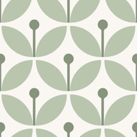 Graphic Scandi Floral Moody Green wallpaper
