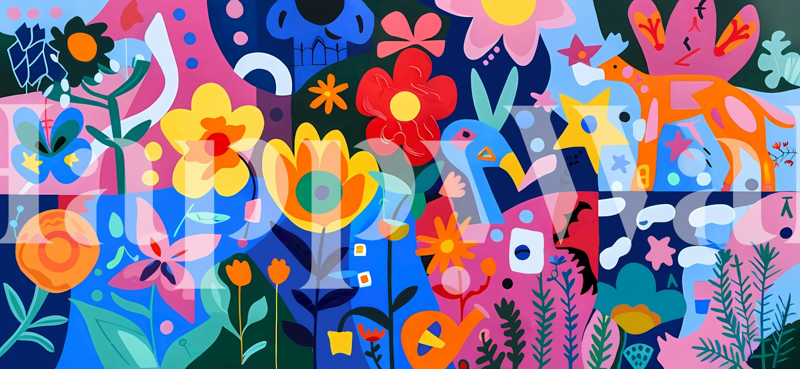 Vibrant Garden Fiesta tapeta kwiatowa w pokoju