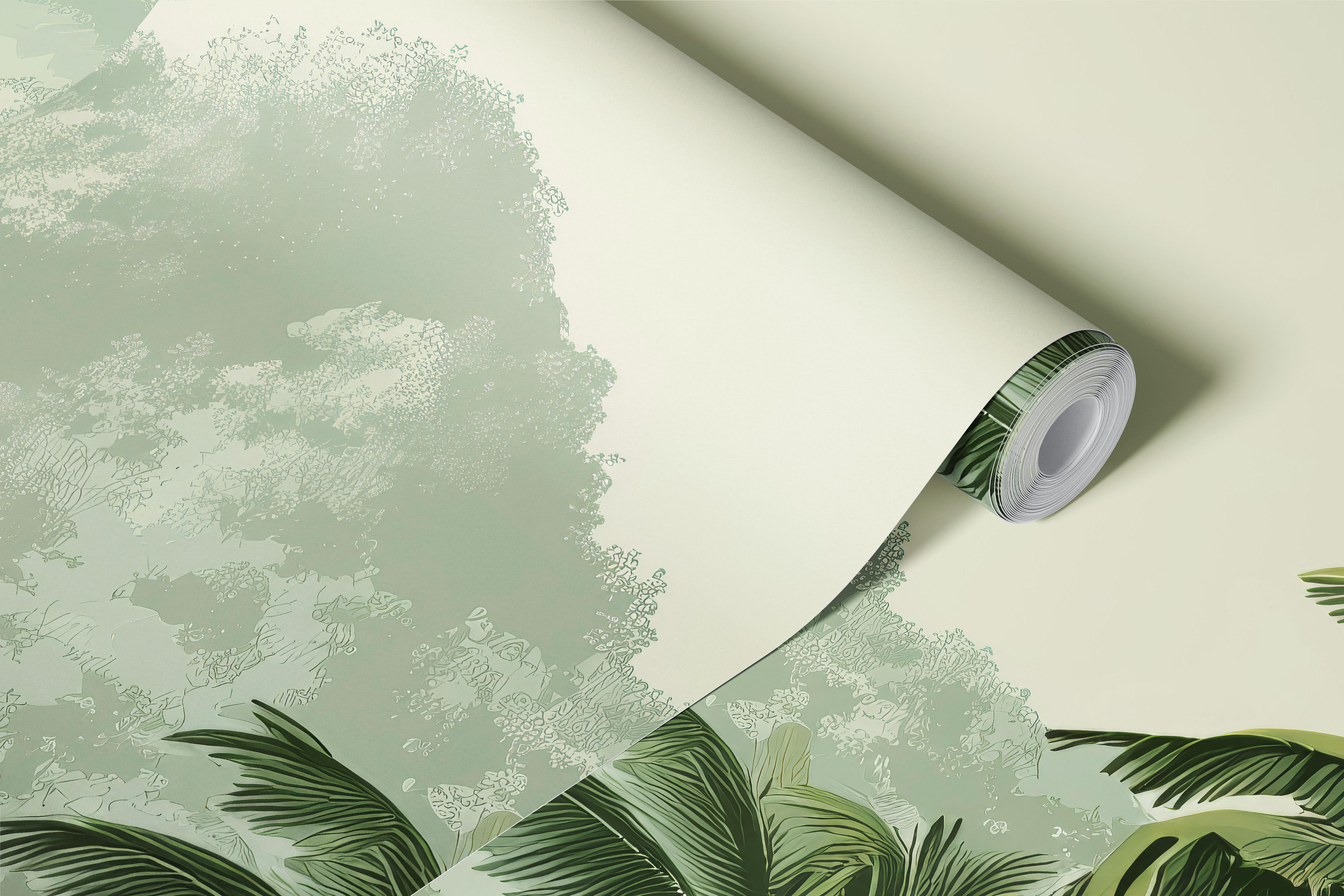 Exotic forest wallpaper in a room