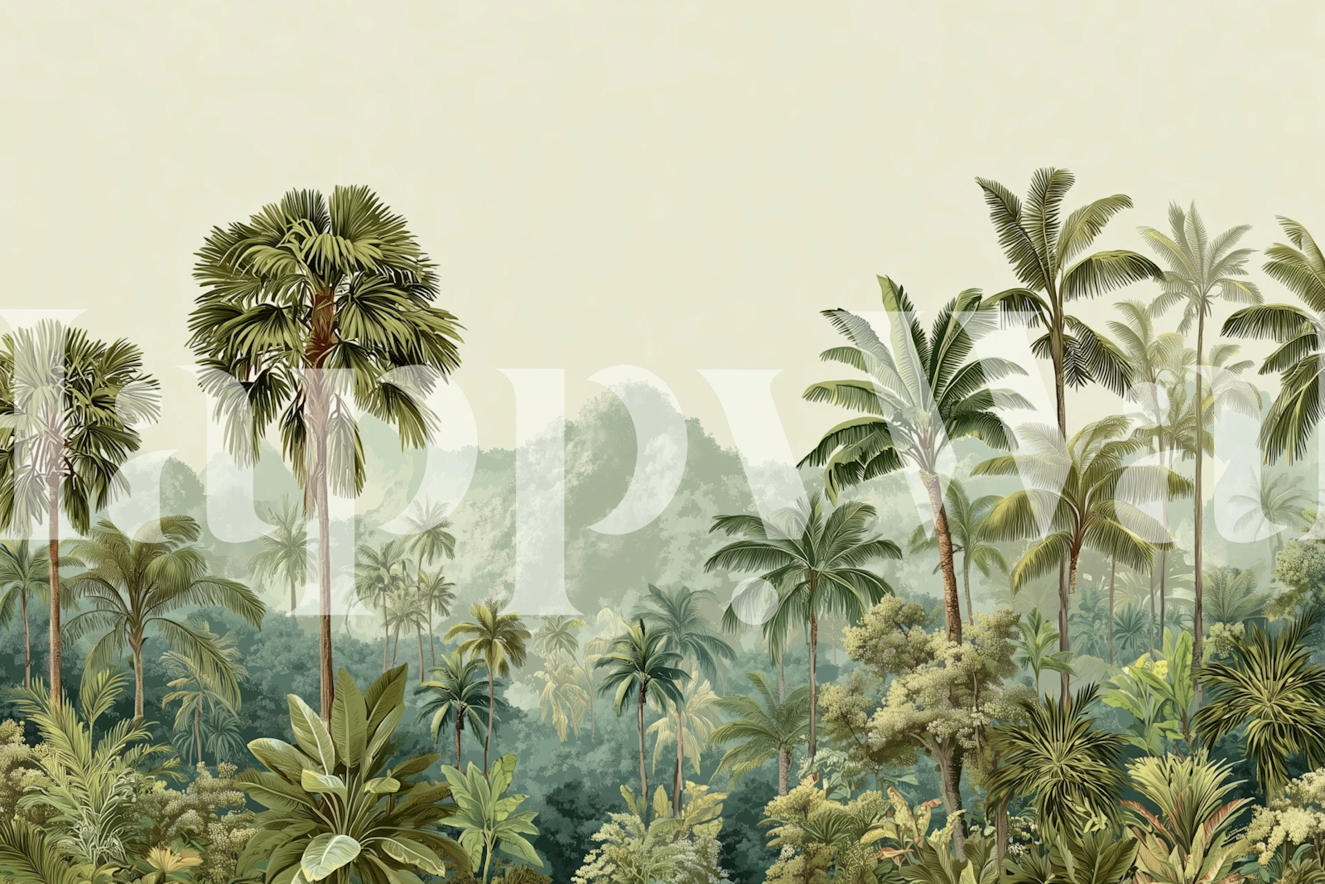 Exotic forest wallpaper in a room