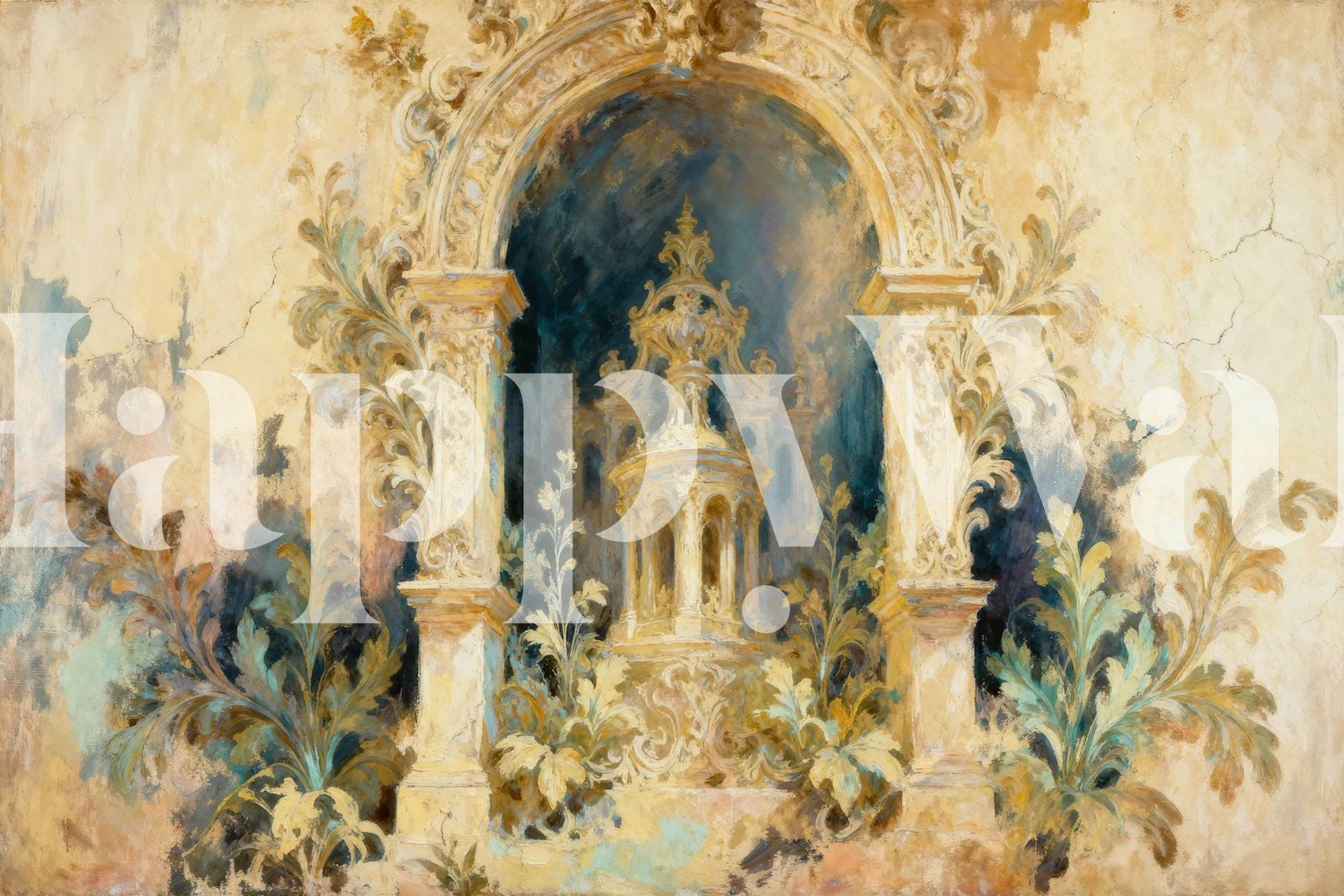 Vintage Garden Sanctuary wallpaper design