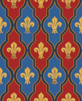 Heraldic Fleur-De-Lis - gold blue red - large wallpaper