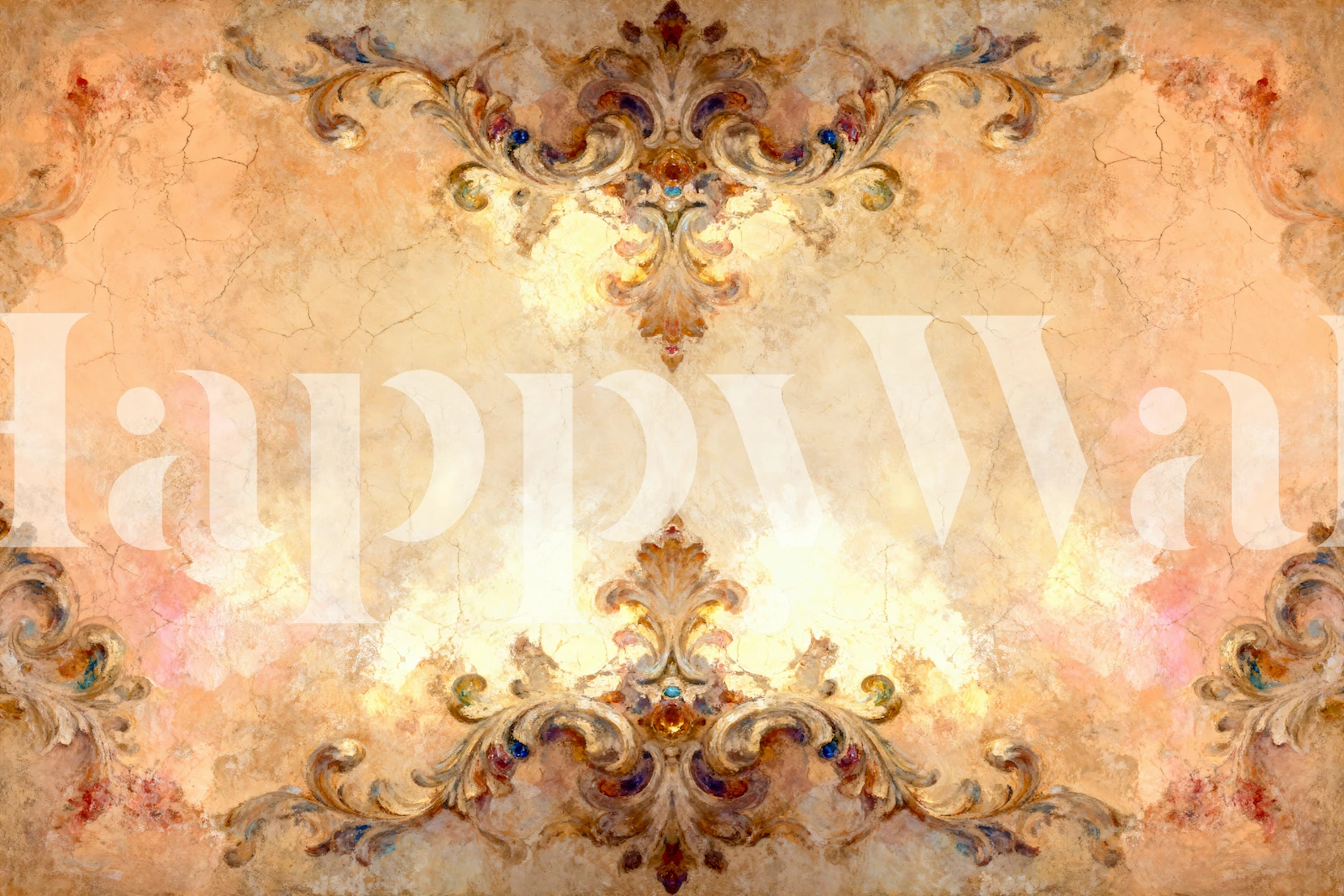 Vintage Stucco Tapete in Raumkontext