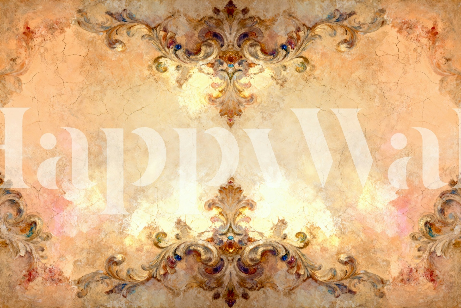 Vintage Stucco wallpaper in room setting