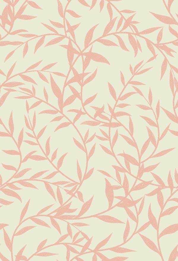 Soft Blush Pink Leaf Branches Climbing Leaves