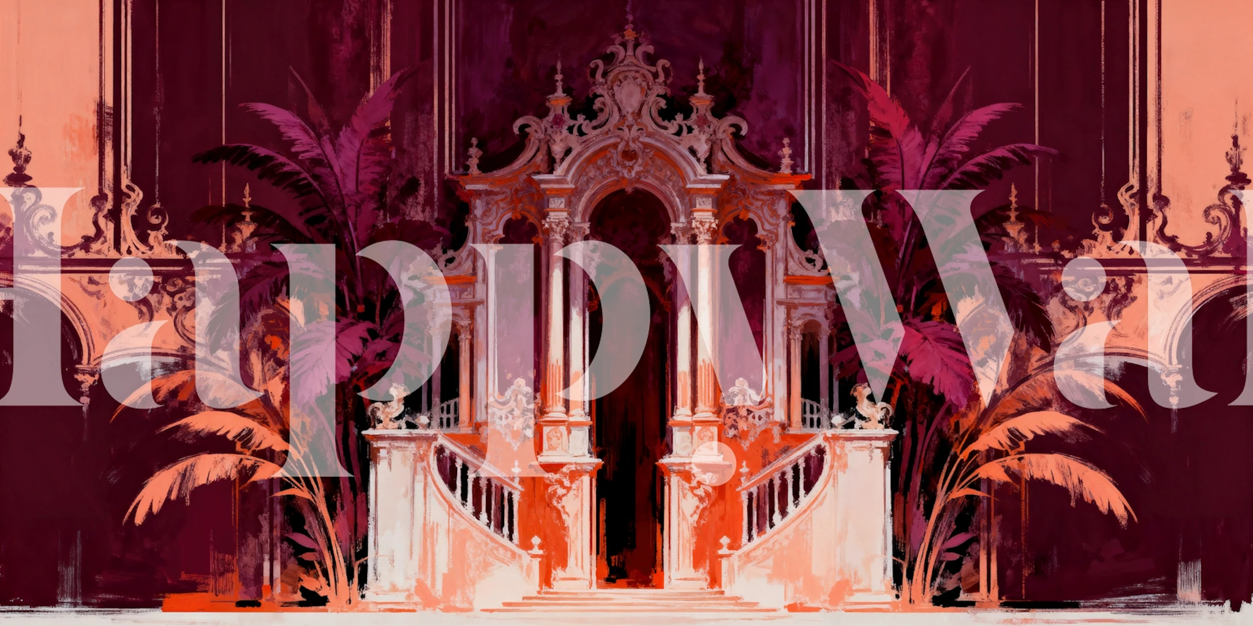 Venetian Garden Elegance wallpaper in a room