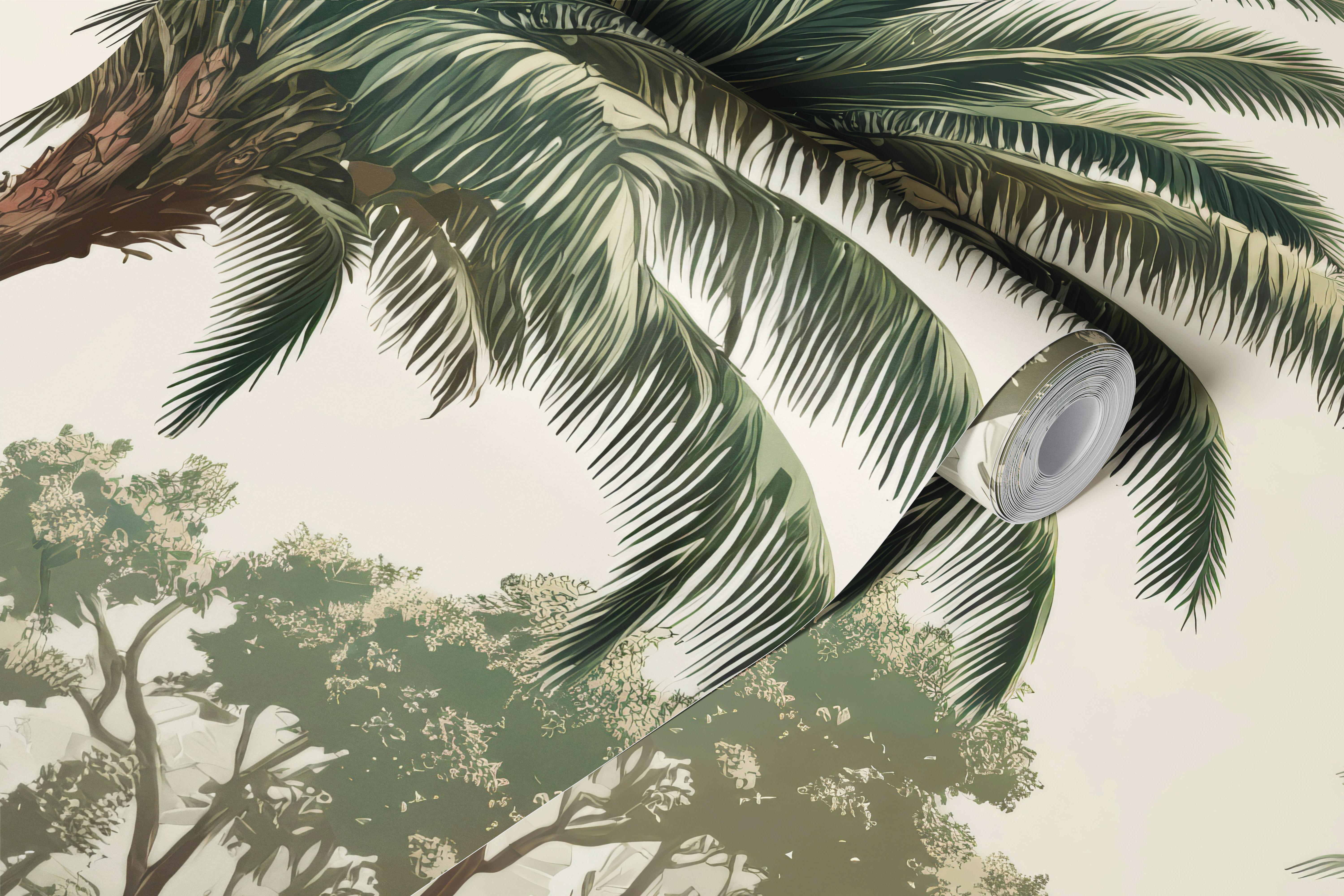 Tropical Oasis Vibes carta da parati in una stanza