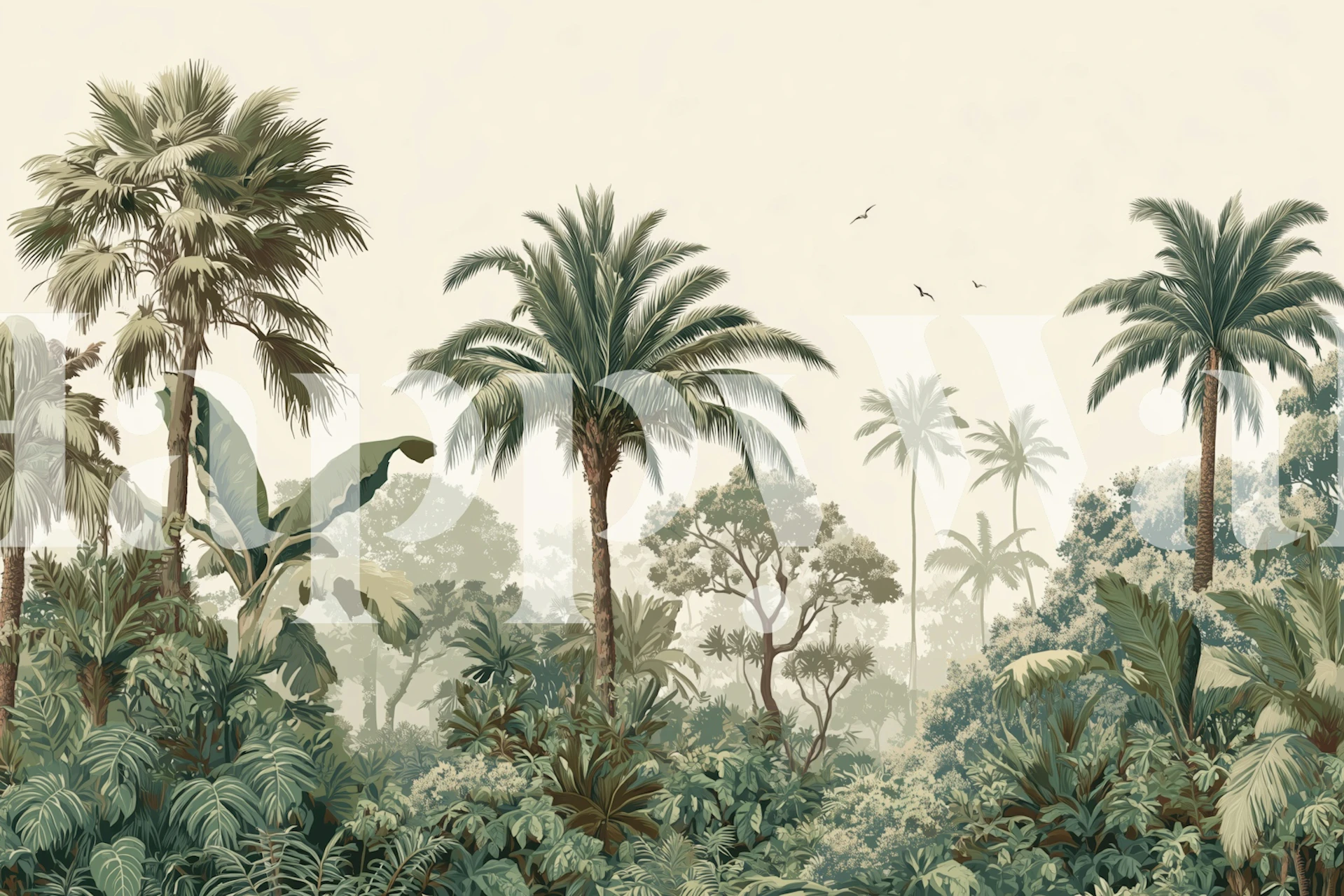 Tropical Oasis Vibes wallpaper in a room