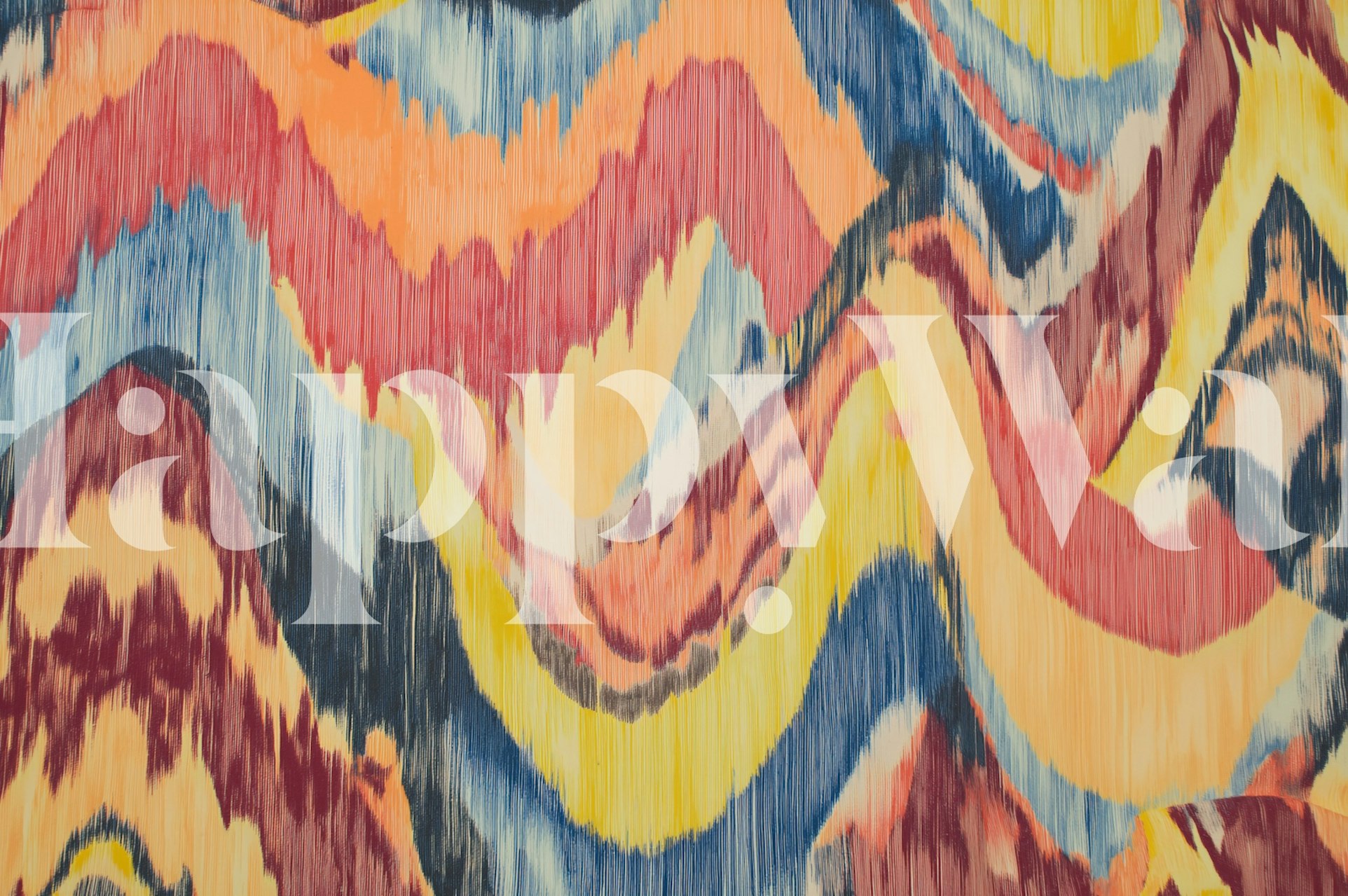 Abstract Flowing Colors wallpaper design in a room