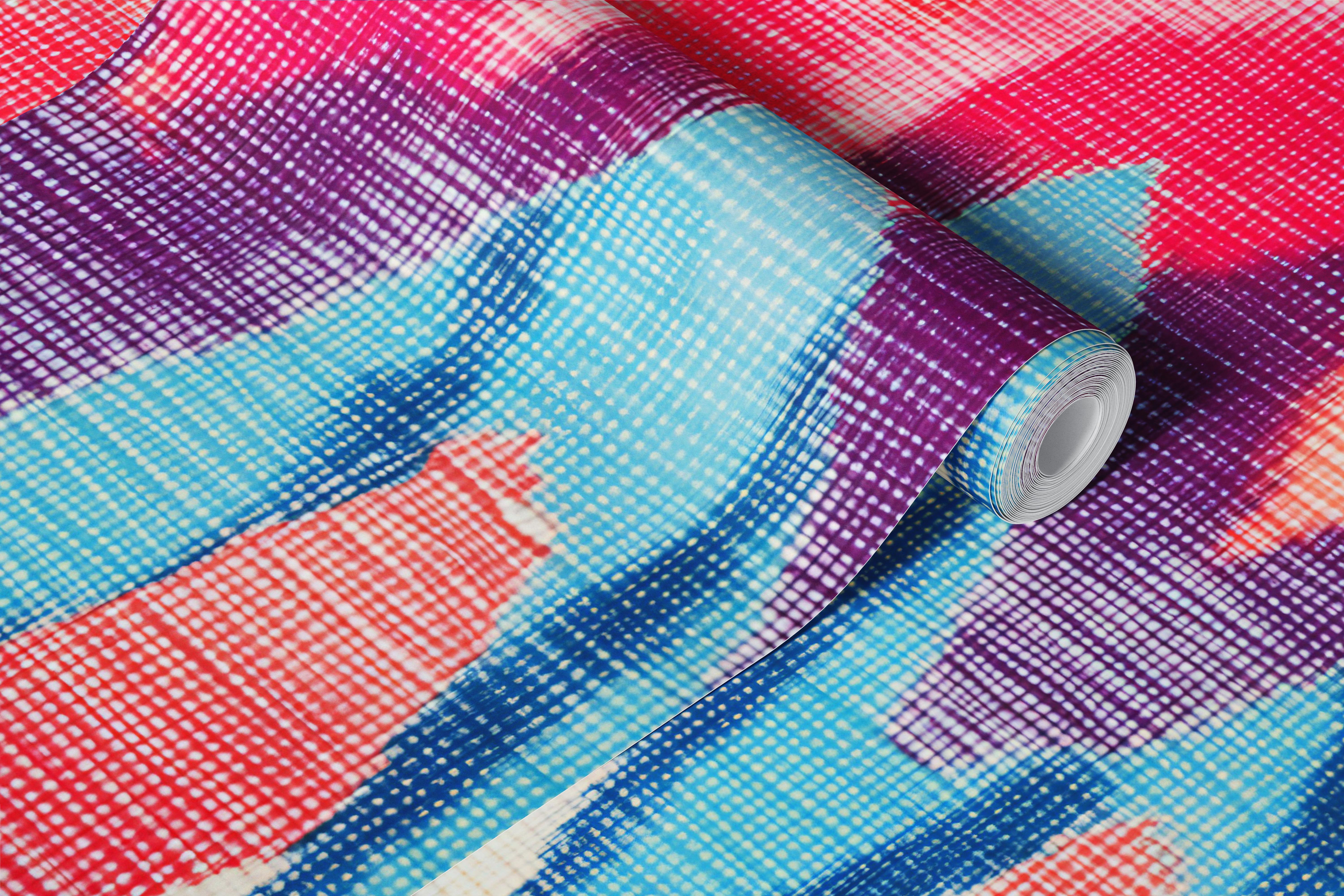 Vibrant Ikat Symphony wallpaper in a room