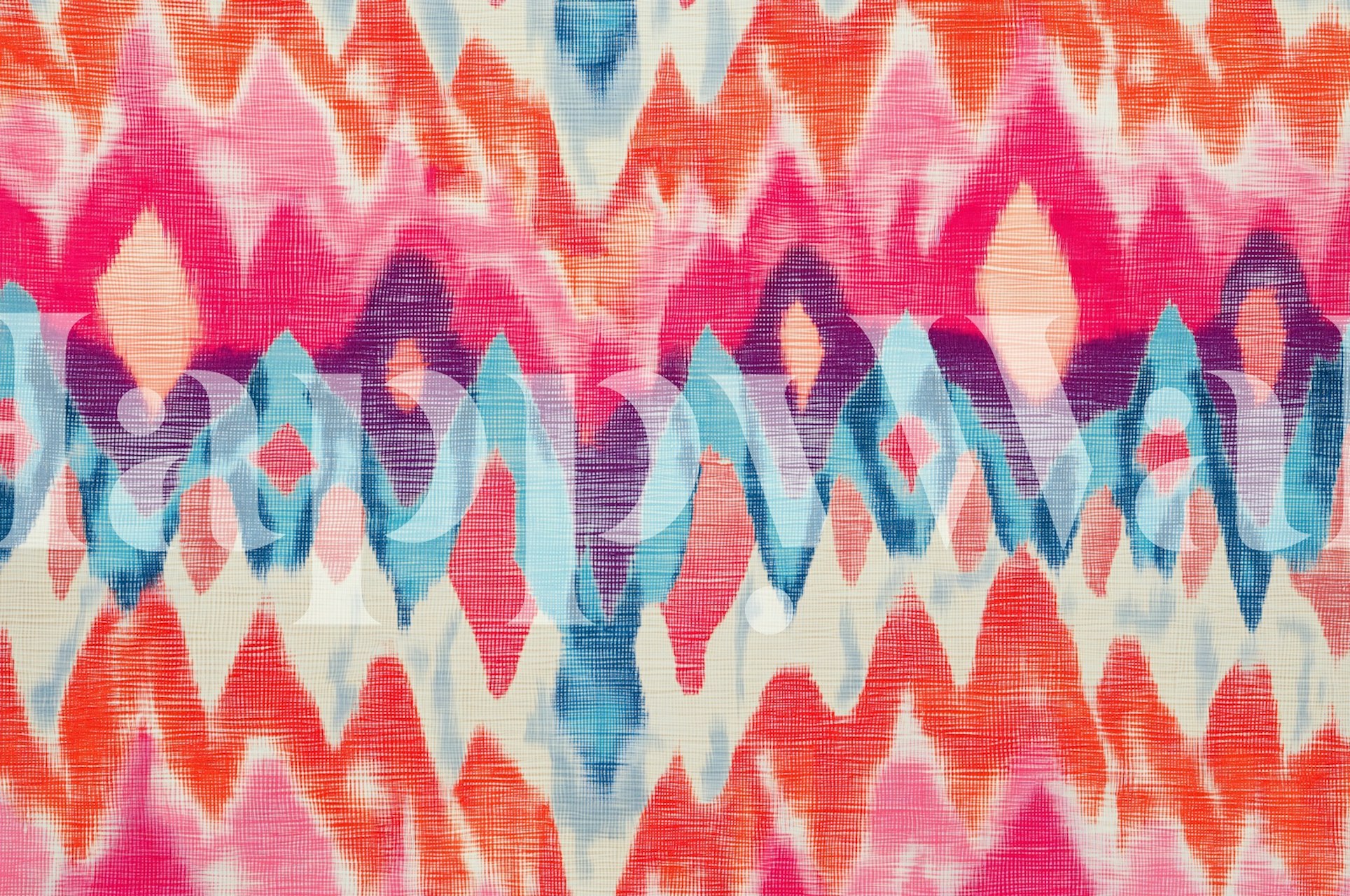 Vibrant Ikat Symphony tapet i et rum