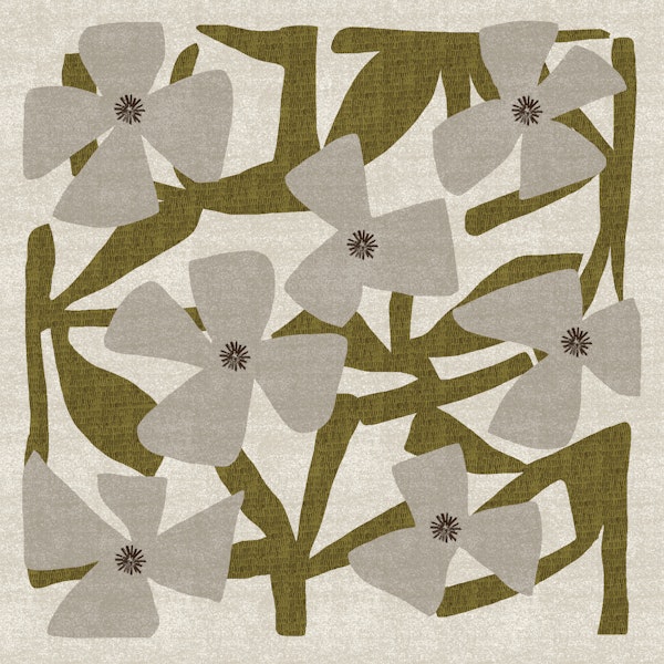Large abstract gray-olive botanical