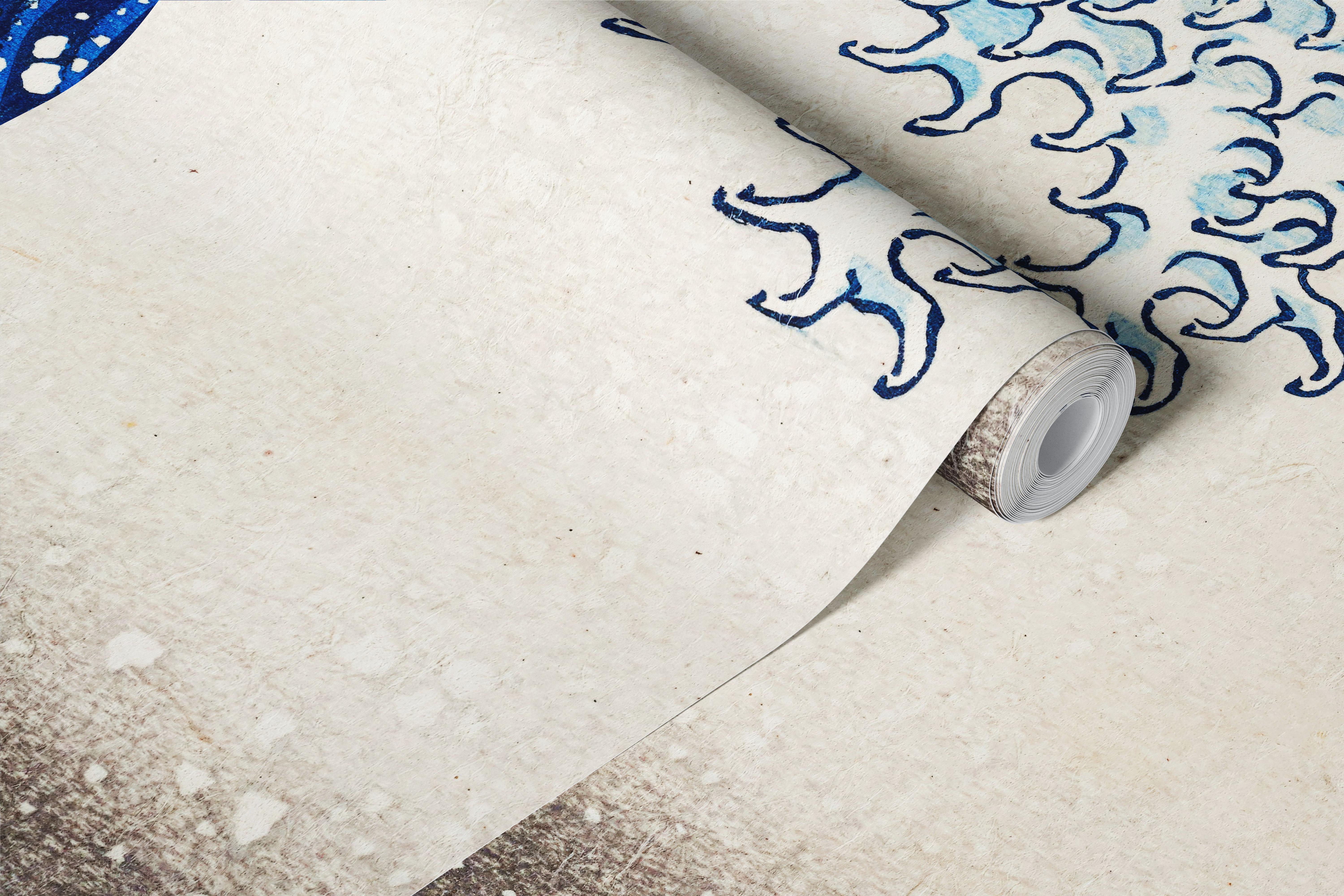 The Great Wave off Kanagawa wallpaper in a room