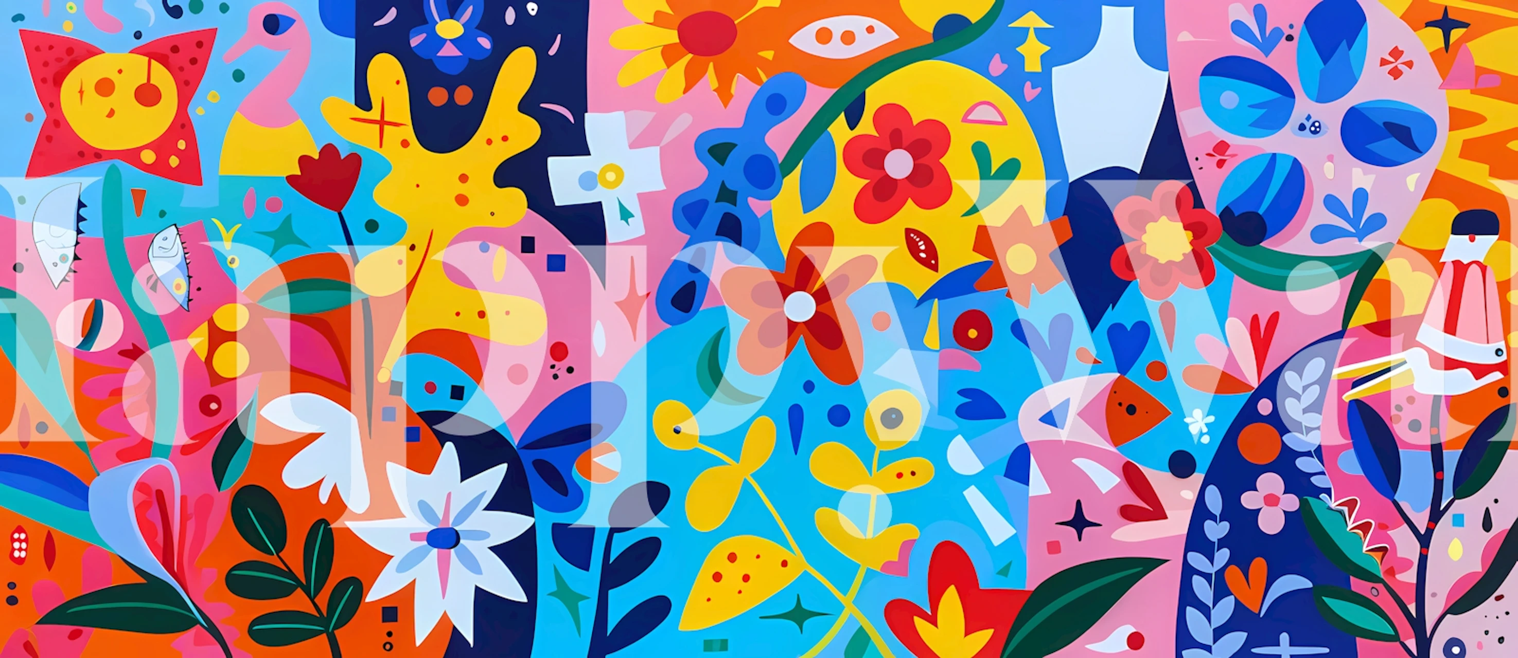 Tapeta Colorful Garden Delight v místnosti