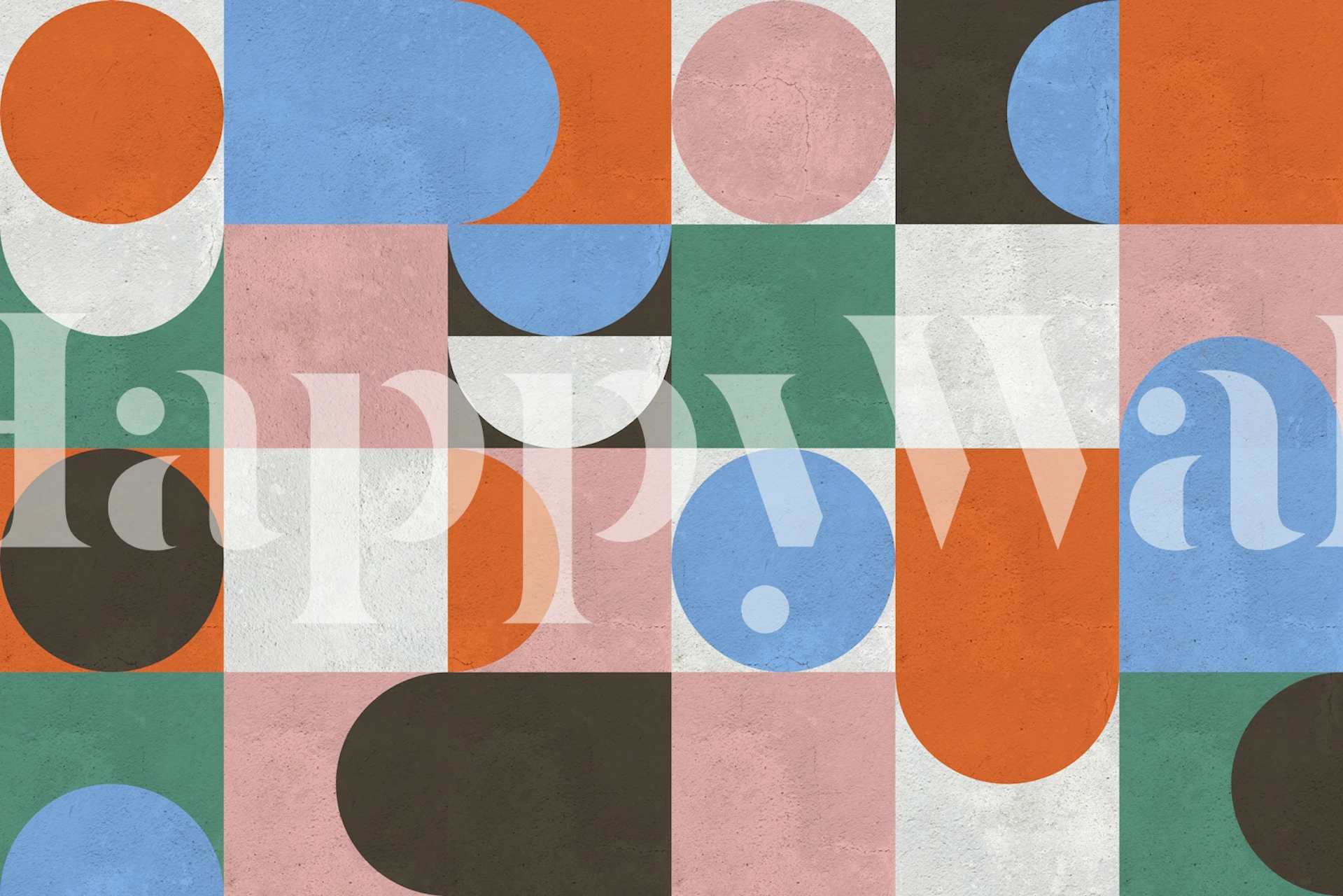 Papel de parede Bold Geometric Hues em um quarto