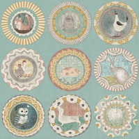 Whimsy Animal Plate Gallery Mint wallpaper