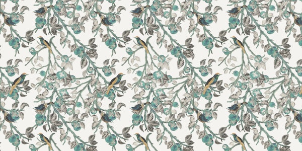 Persimmons and Indian Rollers in Pastels