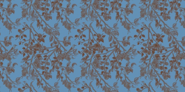 Persimmons and Indian Rollers in Blue