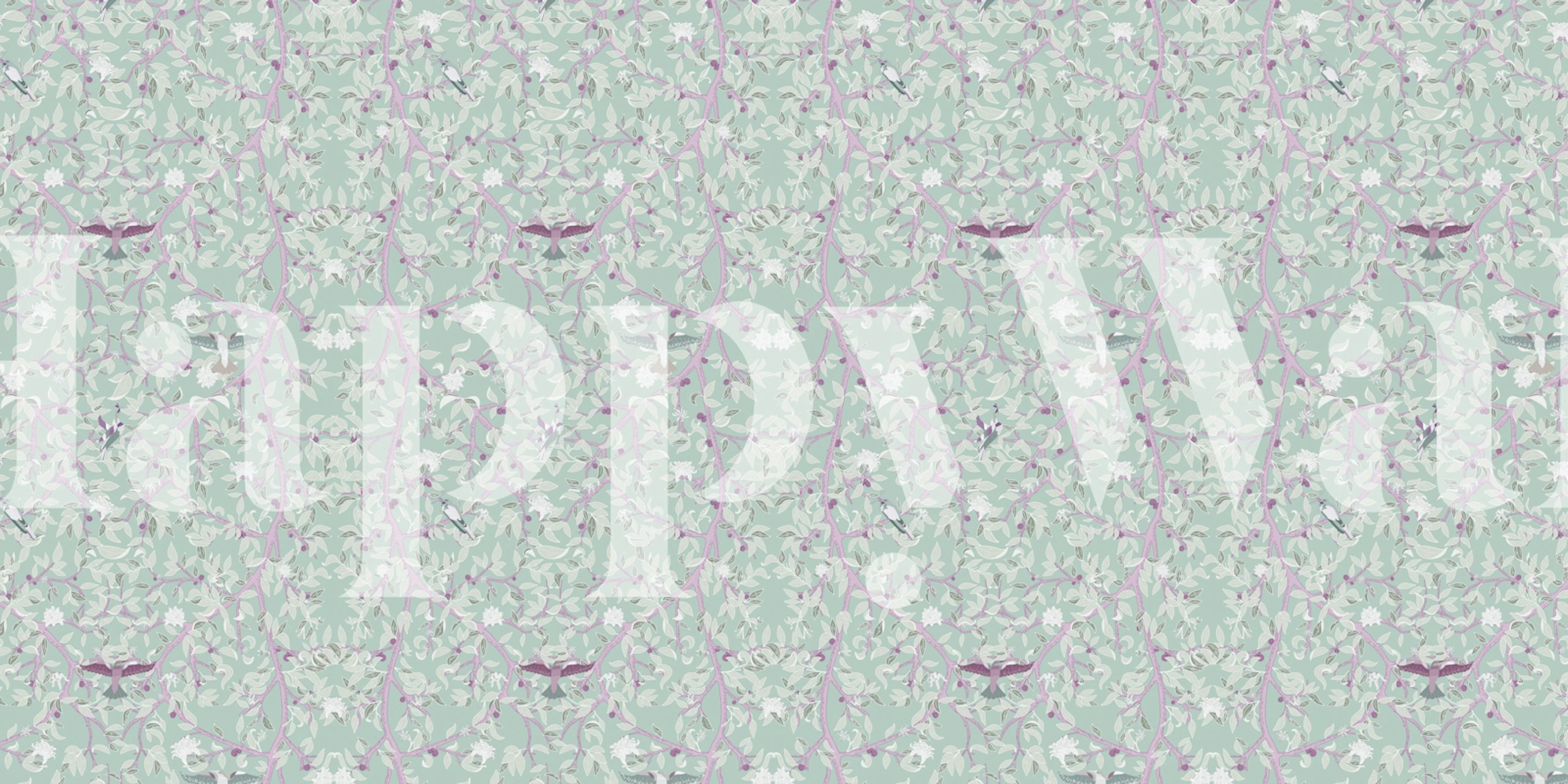 Bee Eaters in Teal Mural tapet i et rum