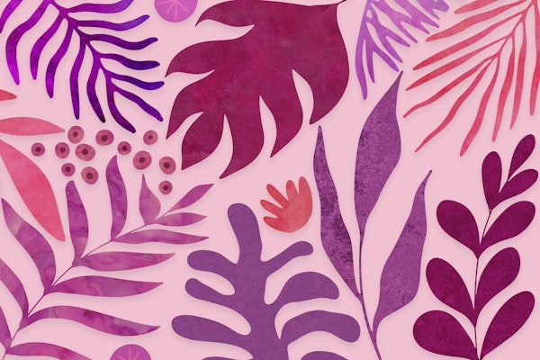 Groovy Magenta Leaf Shapes