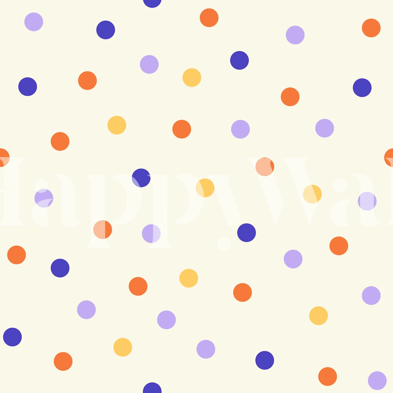 Carta da parati a pois colorati in una stanza