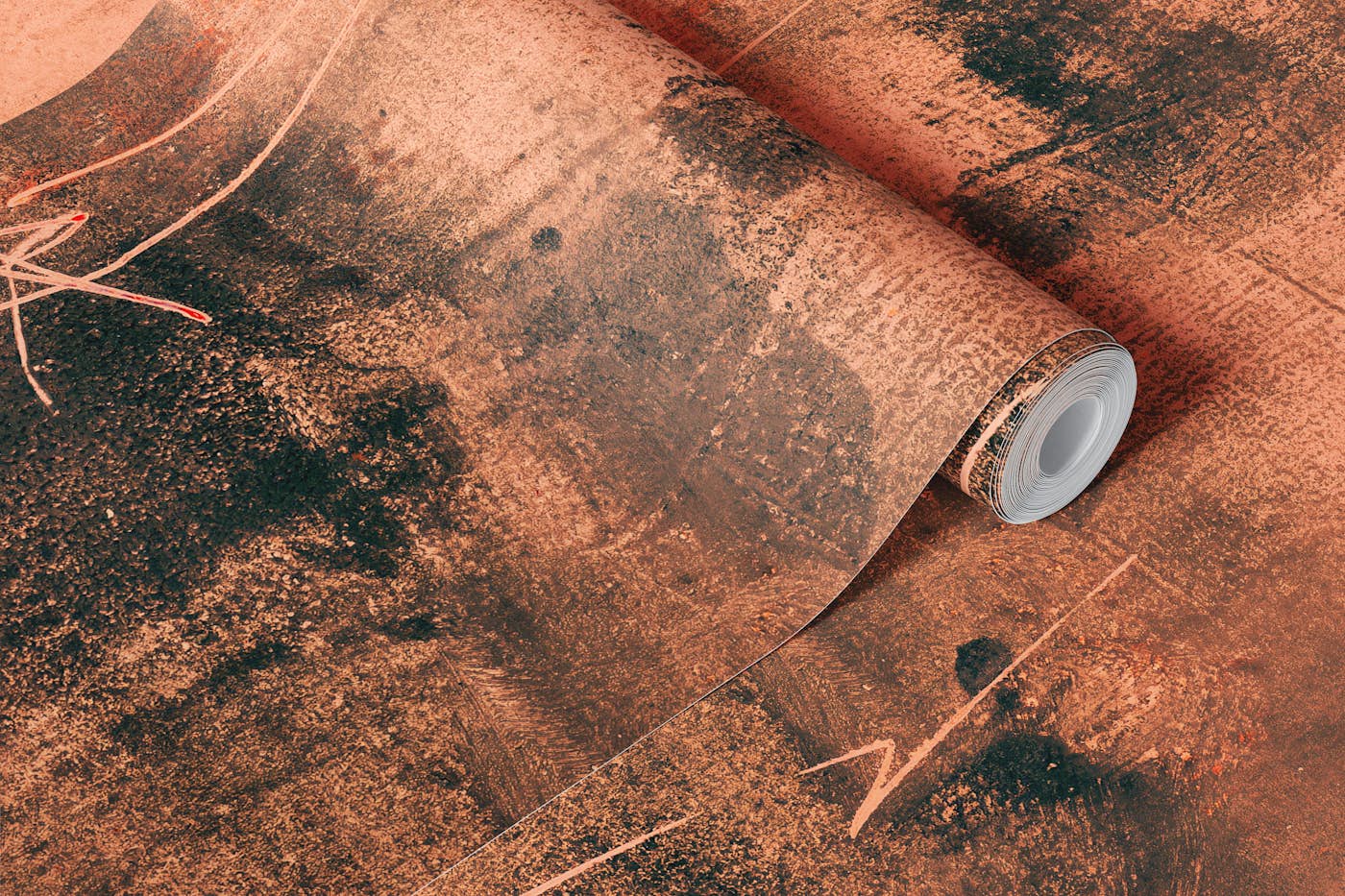 tex mix orange wallpaper roll