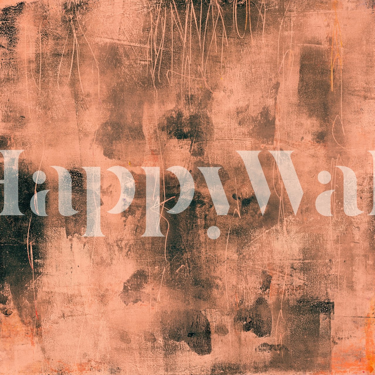 Abstract orange and black textured wallpaper