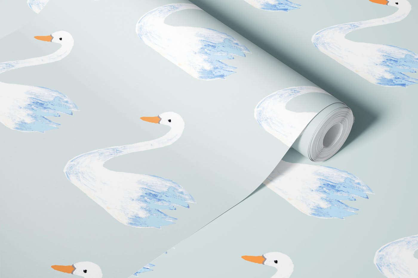 Elegant Swan Design wallpaper roll