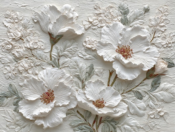 Delicate Floral Stucco