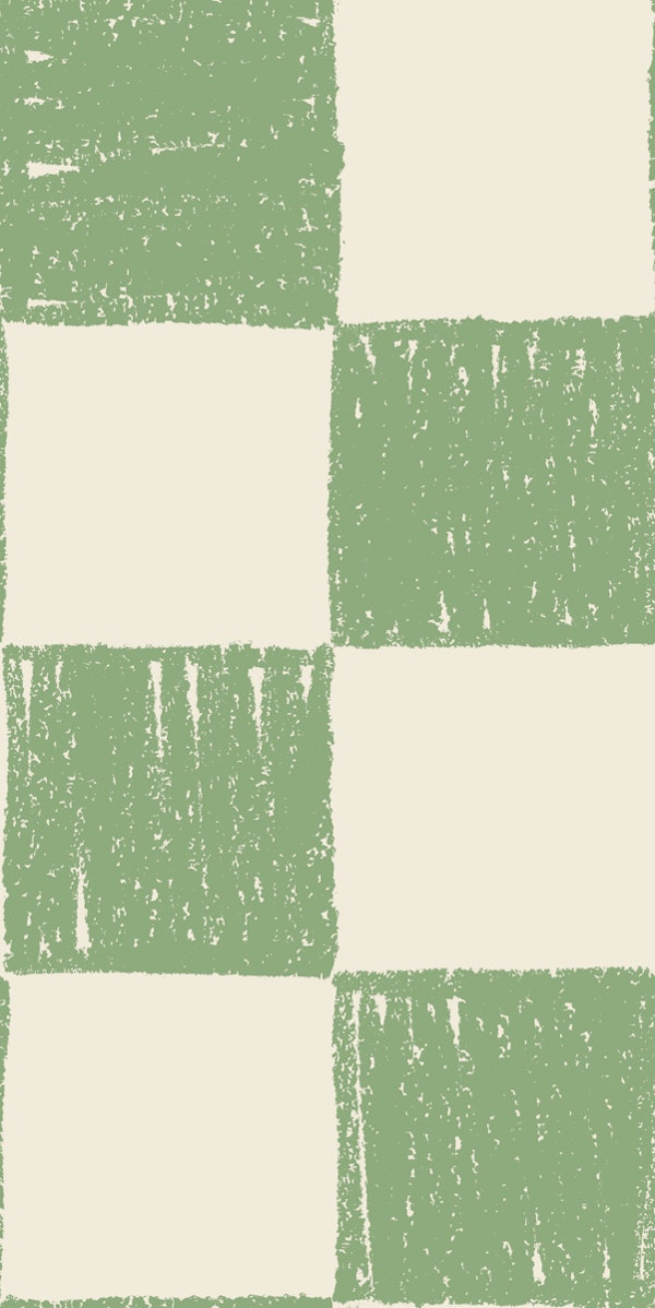 Hand Drawn Checkerboard Soft Sage Green