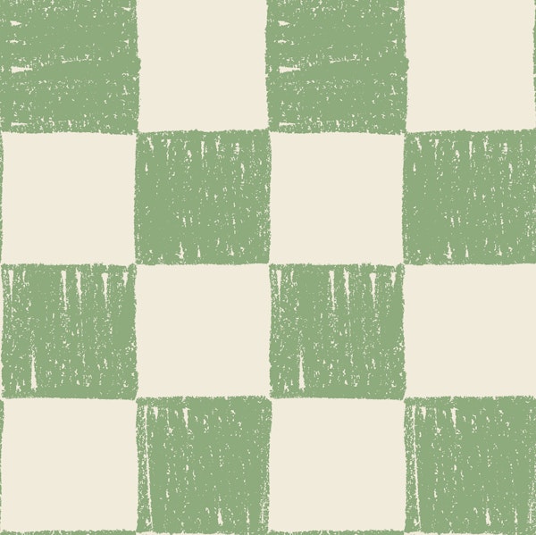 Small Hand Drawn Checkerboard Sage Green