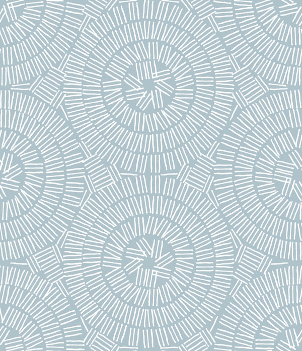Boho Line Circles Rustic Shapes Light Blue