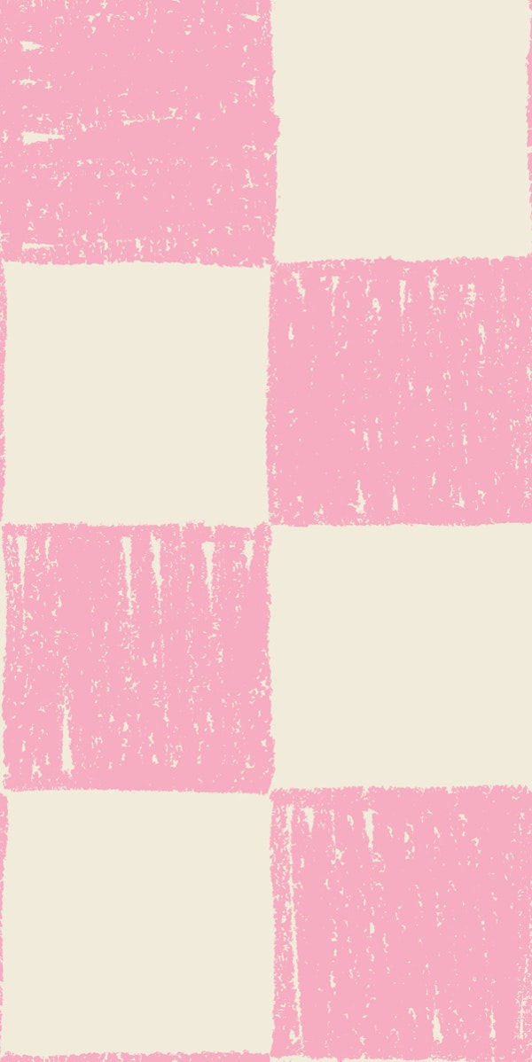Hand Drawn Checkerboard Soft Cute Pink