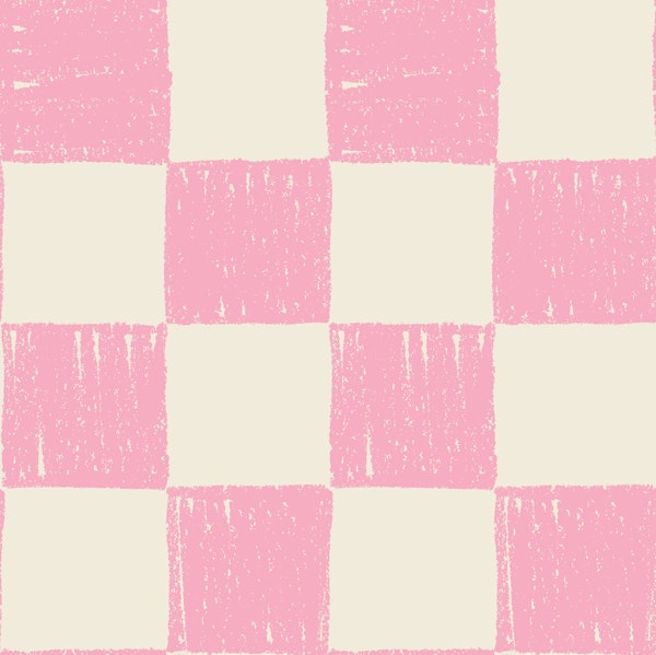 Small Hand Drawn Checkerboard Soft Cute Pink